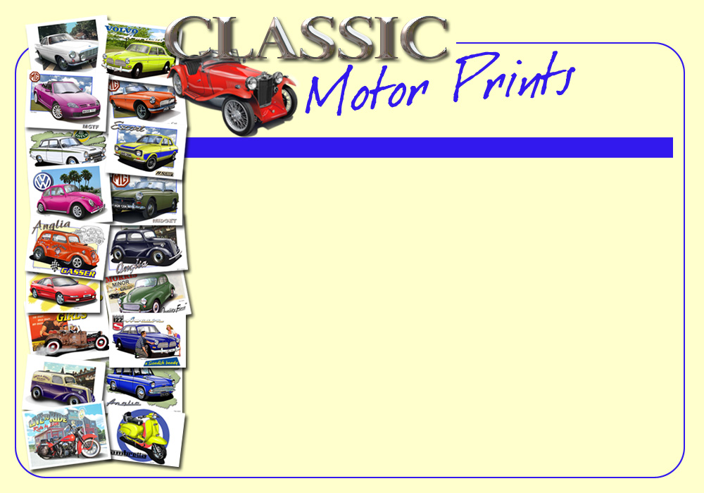Classic Car Prints - Classic Motor Prints - Personalised Artwork of